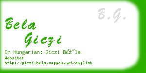 bela giczi business card